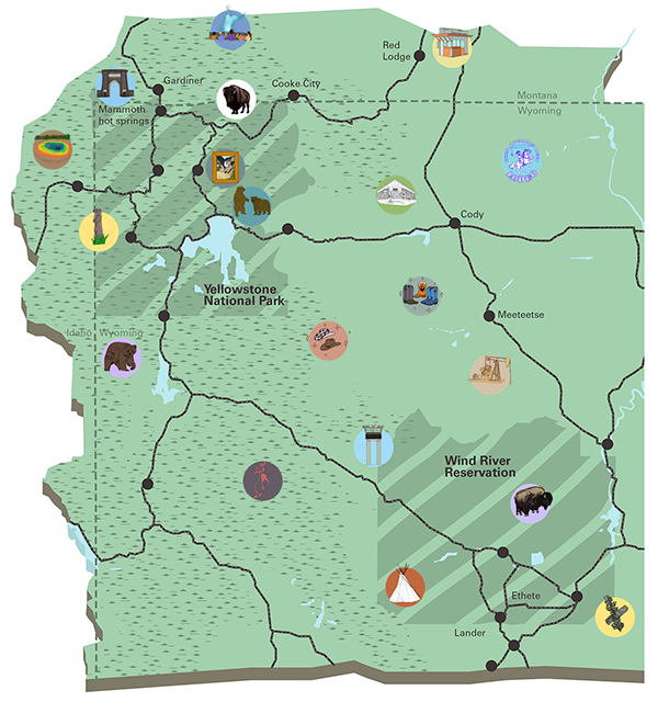 map with spots